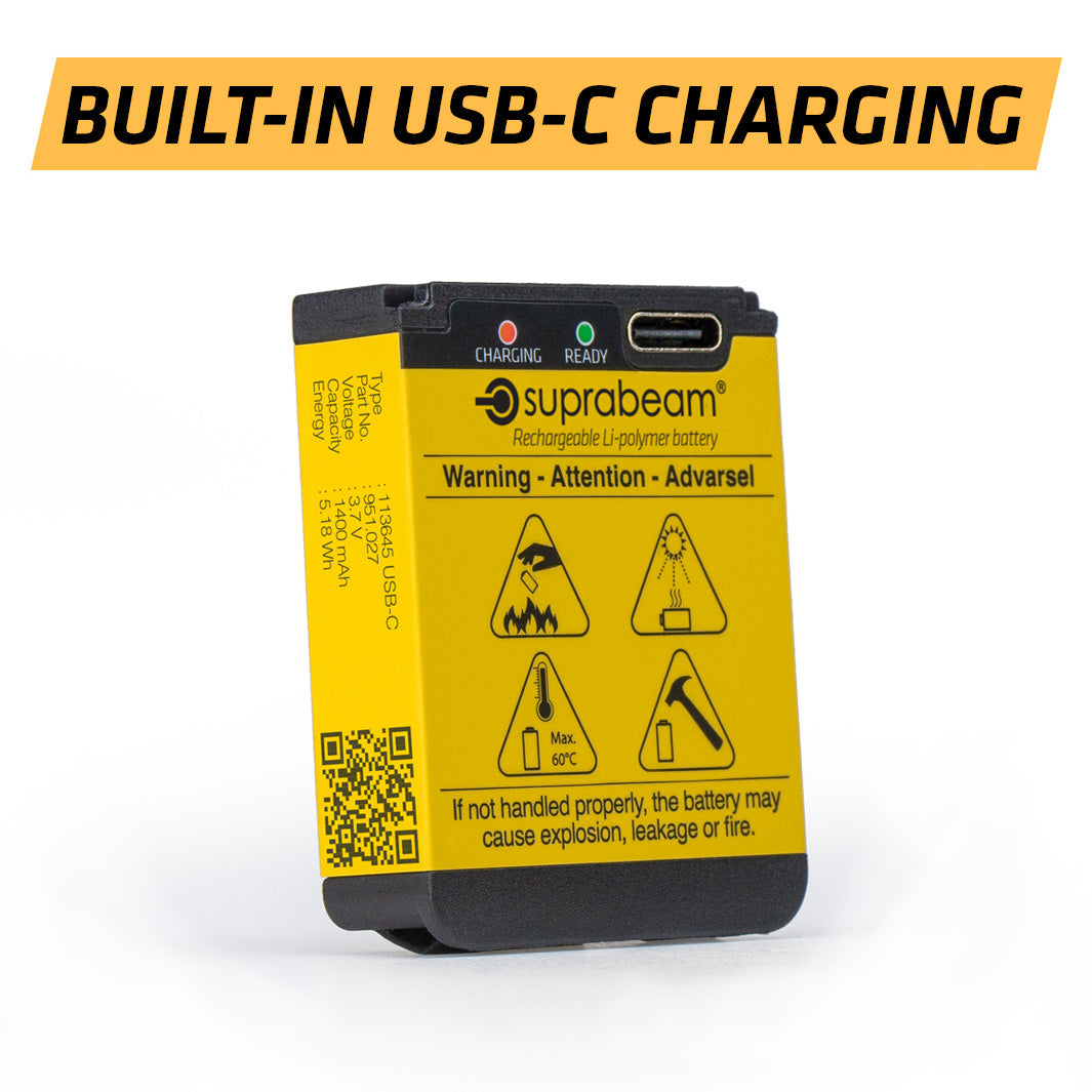 Battery: Li-ion 113645 USB-C (1'400 mAh for V3air rechargeable)