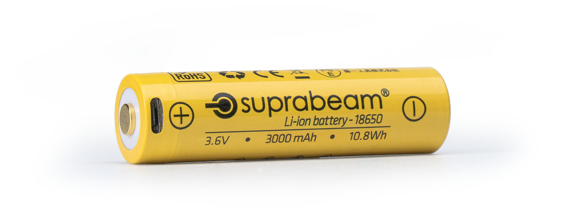 充電式Li-ion電池 18650 3000mAh (M6r, M6xr) | Suprabeam
